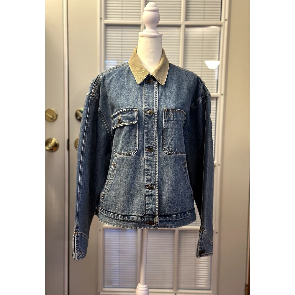 Lauren Ralph Lauren Denim Jacket with Corduroy Collar | Women’s L | Vintage